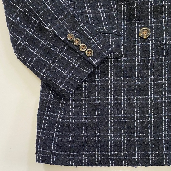 Ann Taylor Navy Plaid Blazer - Picture 3 of 10